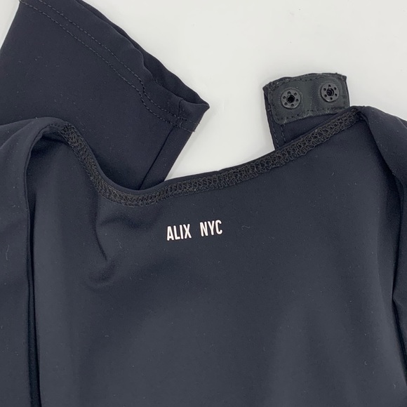 ALIX NYC Irving black stretch bodysuit deep V jersey long sleeve Small - Picture 5 of 7